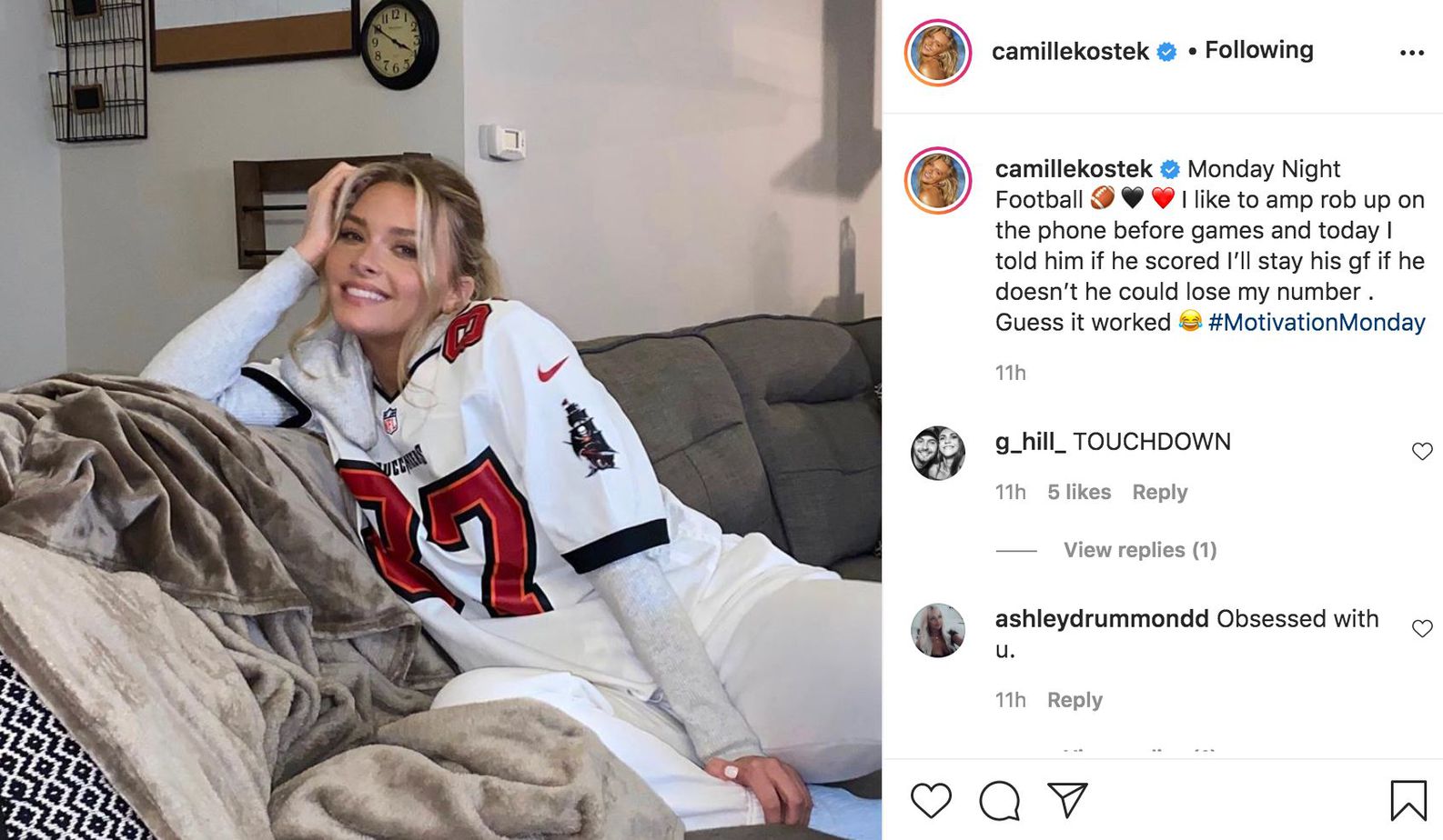 Camille Kostek’s Message To Rob Gronkowski Before Bucs Game (Photos) 1