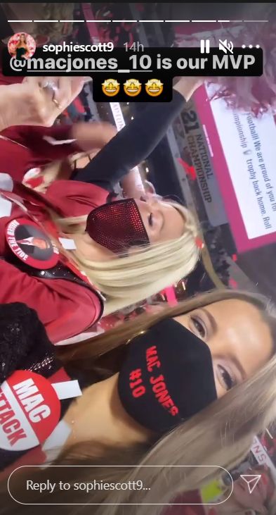 Mac Jones’ GF Sophie Scott Celebrates Alabama Beating Ohio State 2