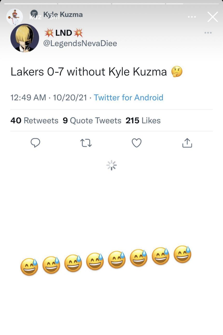 Kyle Kuzma’s 3-Word Reaction To Lakers’ 1st Game Without Him 1