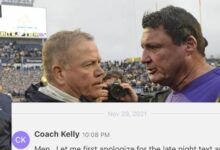 Brian Kelly’s Text Message To Notre Dame Players After Leaving For LSU