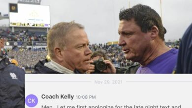 Brian Kelly’s Text Message To Notre Dame Players After Leaving For LSU