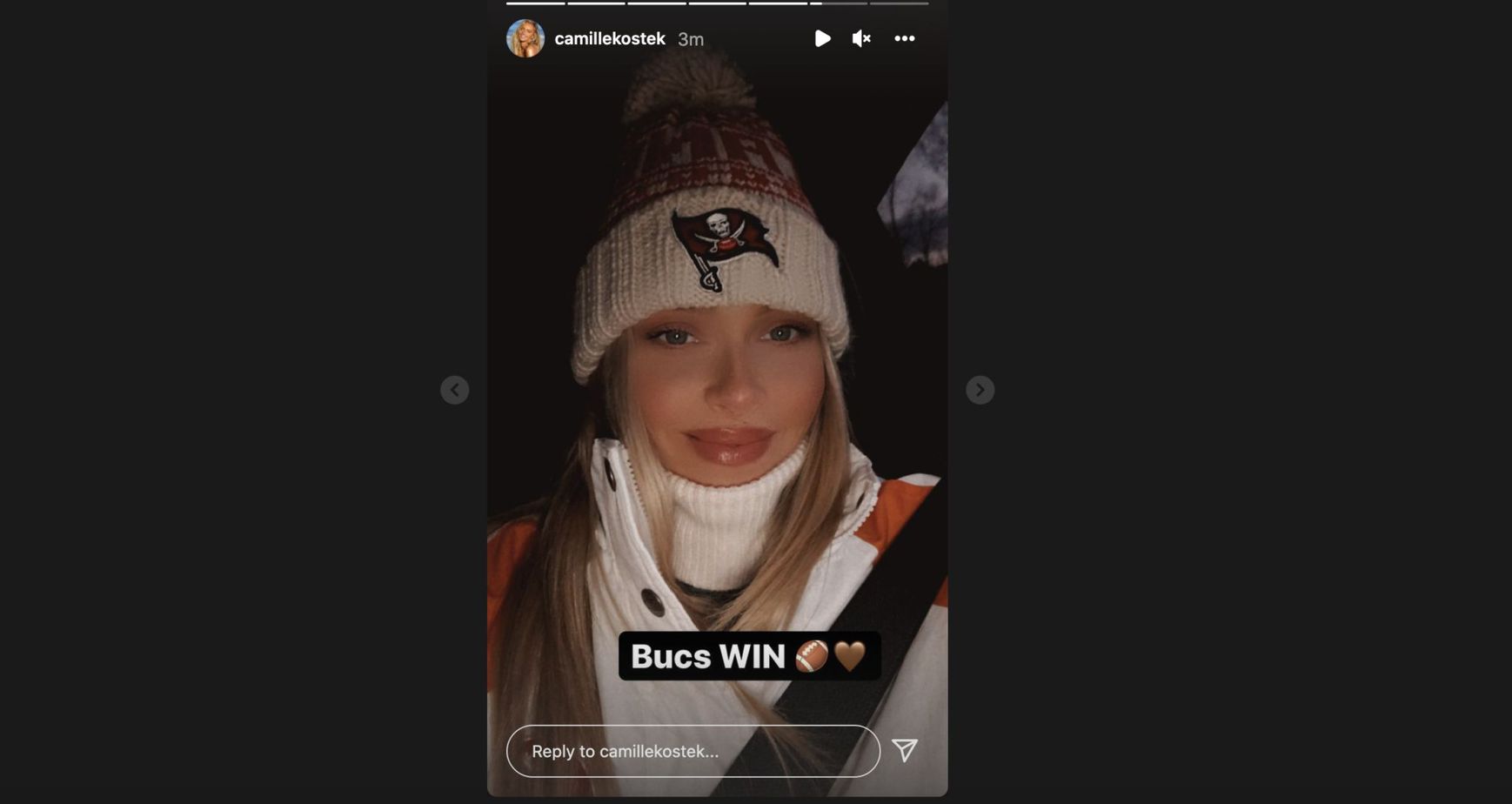Camille Kostek’s Reaction To Big Buccaneers Win (Photos) 1