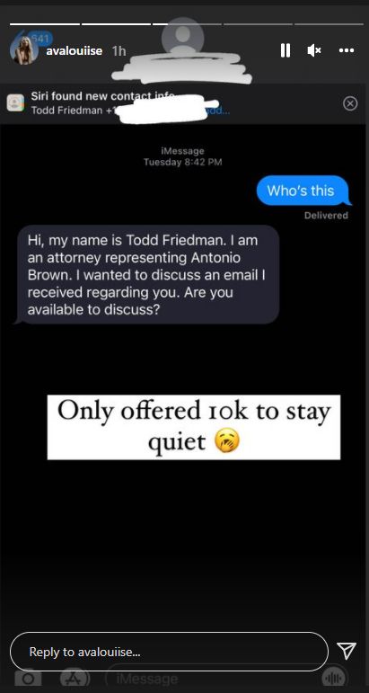 Antonio Brown’s Private Texts, Photos Leaked By Model Ava Louise 1