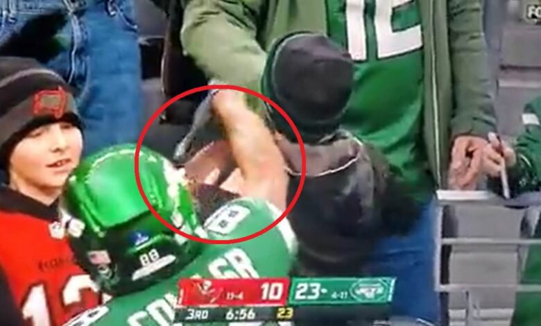 Jets Player Tries To Steal Football From Little Boy (Video)