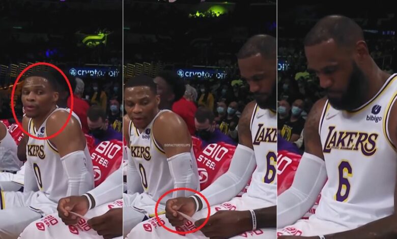 Russell Westbrook’s Reaction When LeBron Looks At His Stats (Video)