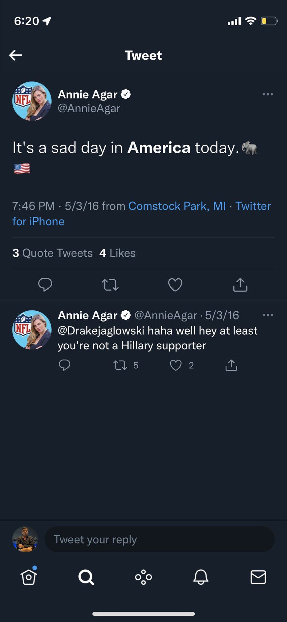 NFL Reporter Annie Agar Apologizes For Controversial Tweets 6