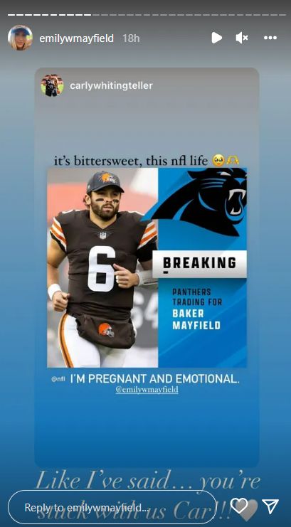 Baker Mayfield's Wife Emily’s Blunt Reaction To Panthers Trade 3