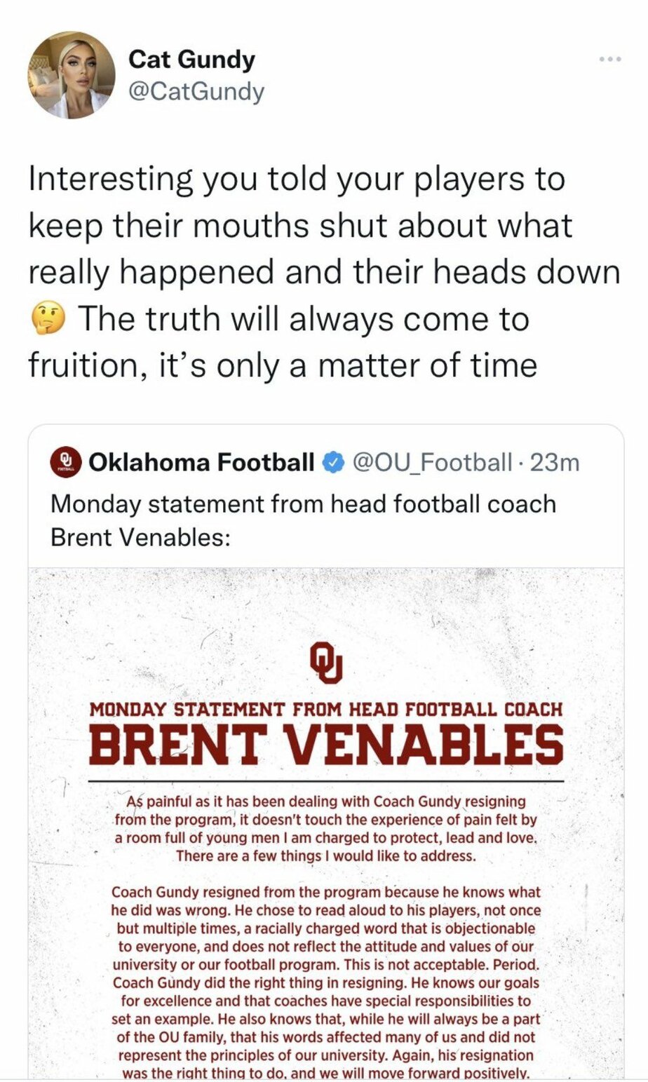 Cale Gundy’s Daughter Exposes Truth About His Oklahoma Exit 1