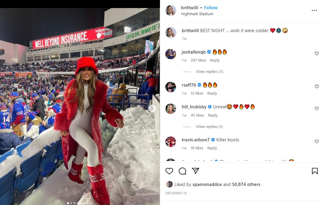 Josh Allen’s Girlfriend Brittany Wears Provocative Outfit To Bills Game 2
