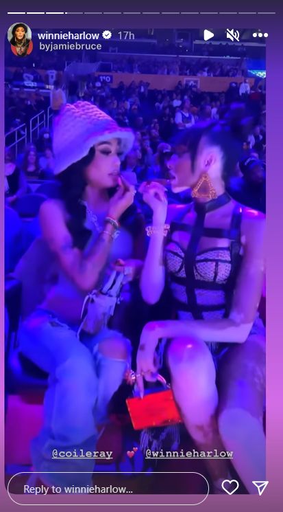 Winnie Harlow’s Wild Leather Outfit For Kyle Kuzma’s Game (Photos) 2