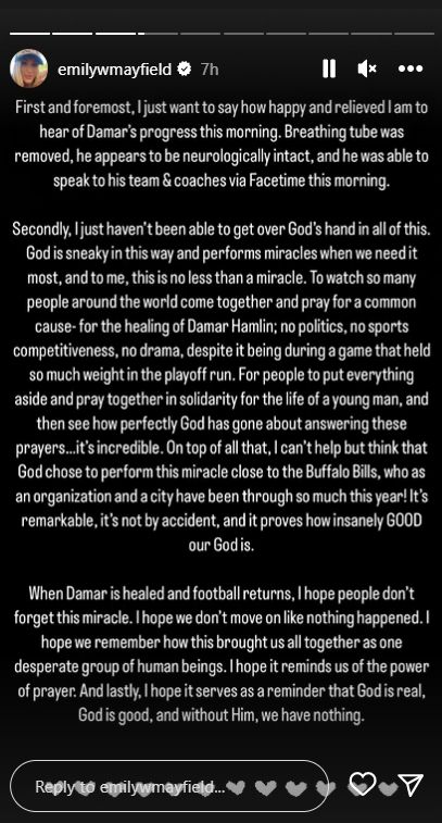 Baker Mayfield’s Wife Emily’s Damar Hamlin Post Causes A Stir 2