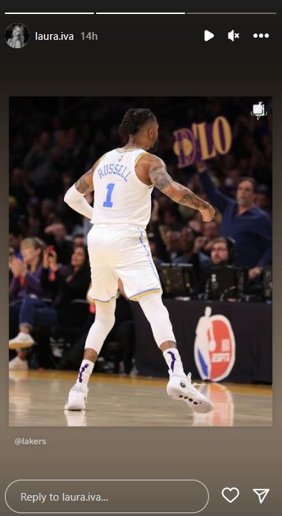 D’Angelo Russell’s Girlfriend Laura Ivaniukas Reacts To Lakers Performance 3
