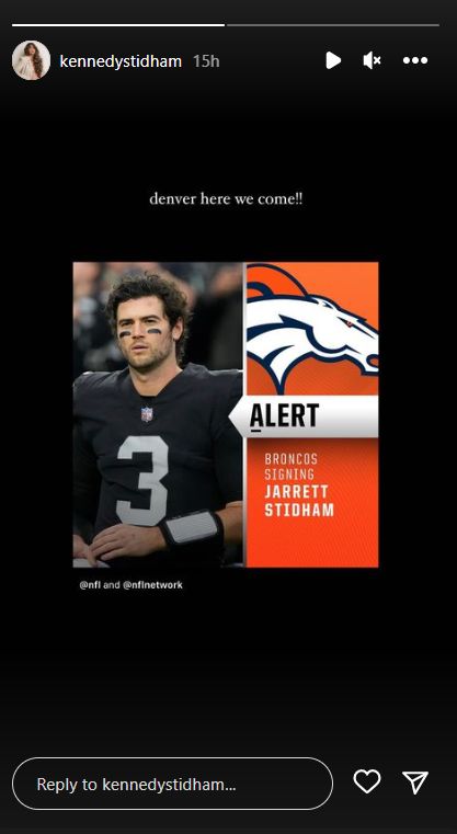 Jarrett Stidham's Wife Kennedy's Reaction To Broncos Signing 2