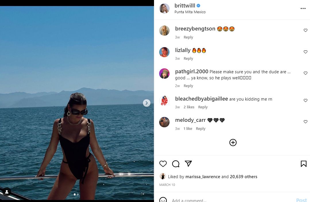 Josh Allen's Girlfriend Brittany Williams Shares Boat Photos 1