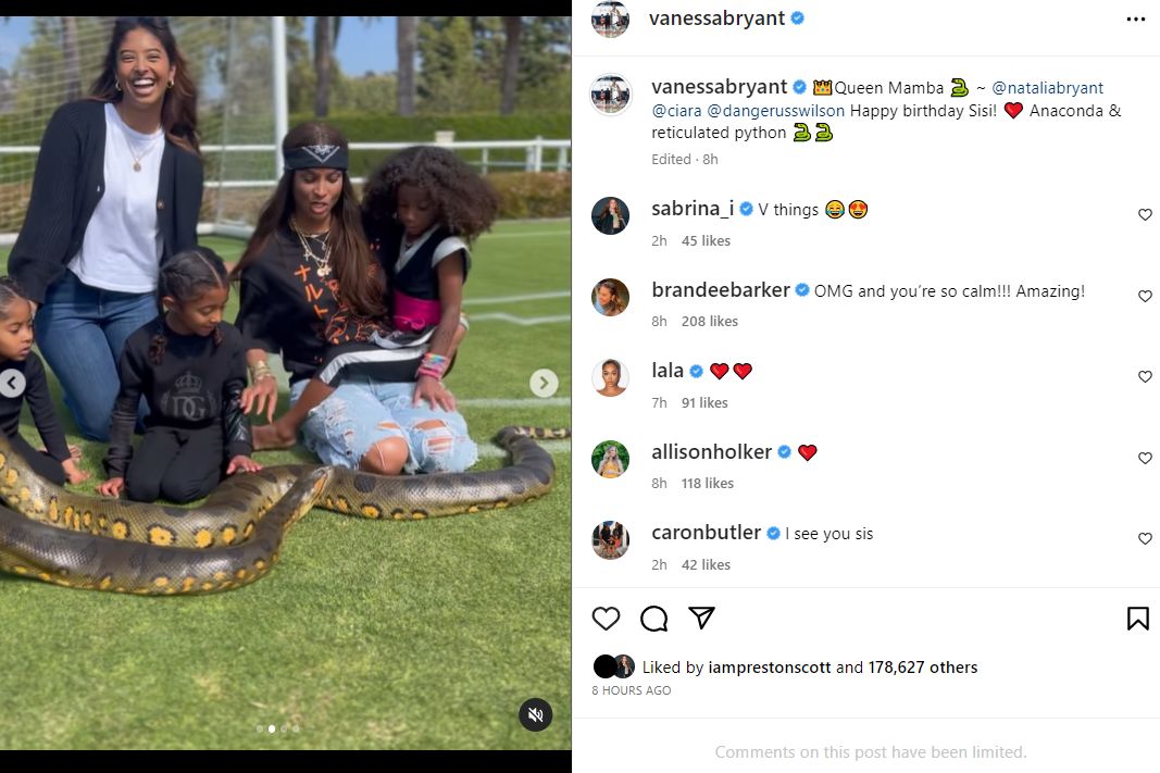 Vanessa Bryant’s Wild Snake Photos With Ciara Cause A Stir 5