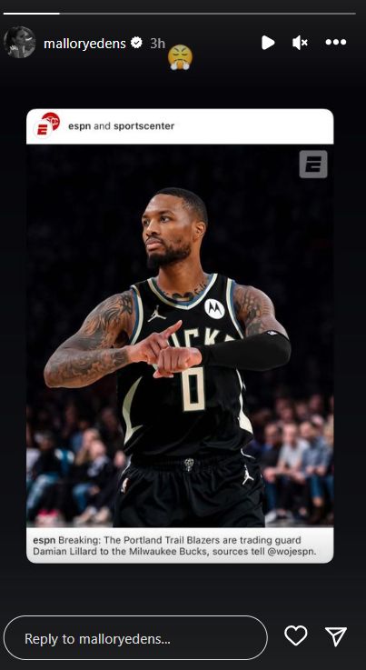 Mallory Edens’ Reaction To Bucks Trading For Damian Lillard (Photos) 1