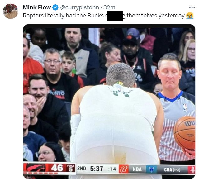 Bucks Star Has An Accident During Loss To Raptors (Photos) 1