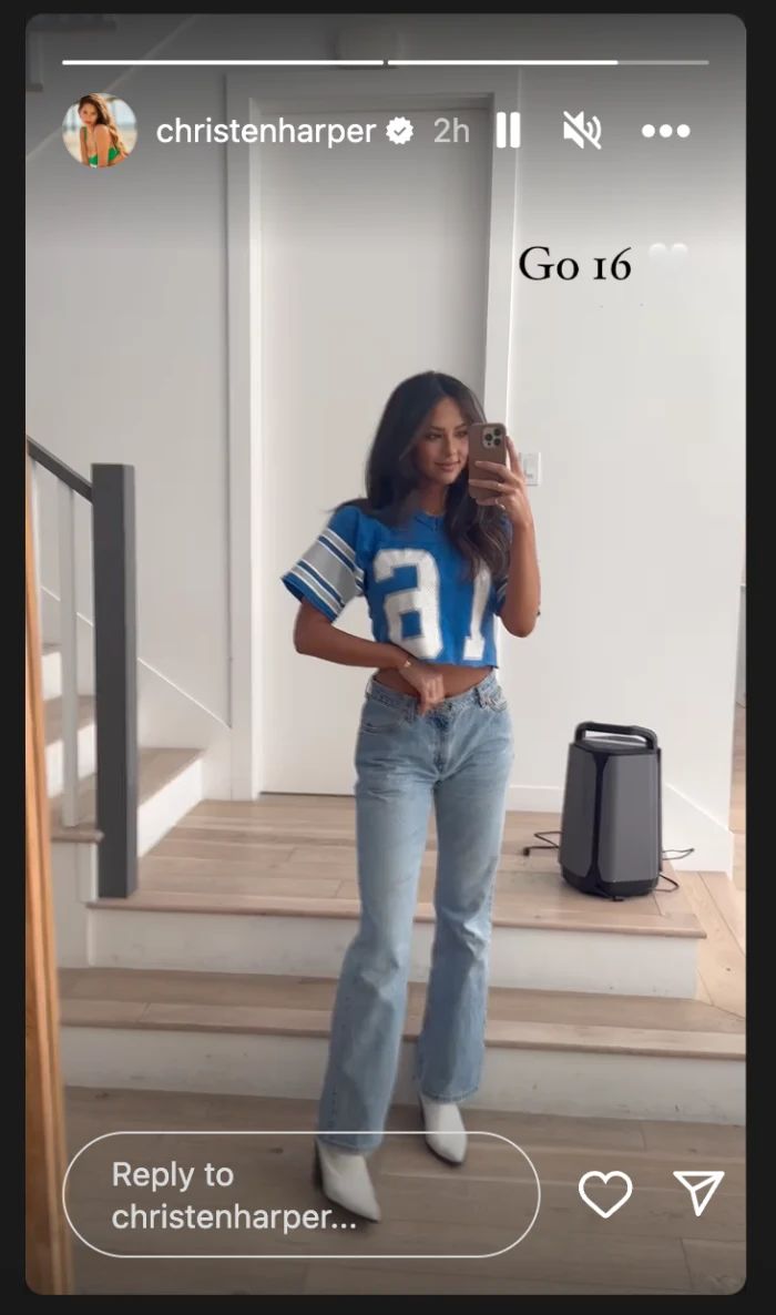 Jared Goff’s Soon-To-Be Wife Christen Harper’s Outfit To Lions Game Goes Viral (Photos) 1