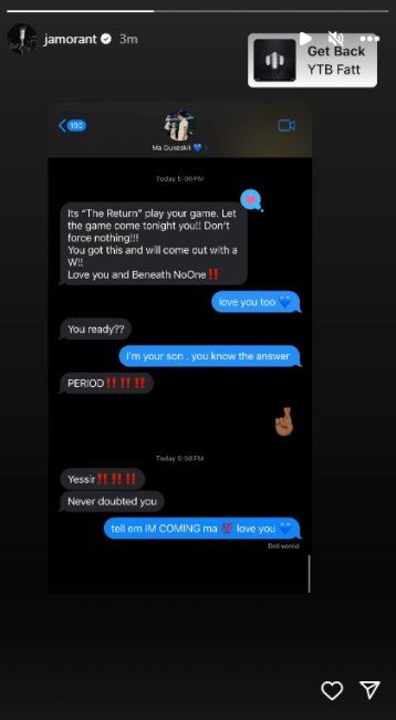 Ja Morant’s Text Messages To Mom Go Viral After Grizzlies Win 1