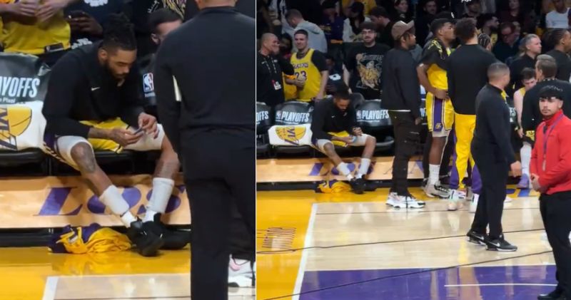 D’Angelo Russell Rejects Lakers Huddle, Eats Snacks And Tweets On Bench