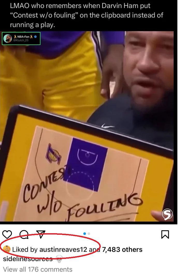 Austin Reaves Mocks Darvin Ham On Social Media 1
