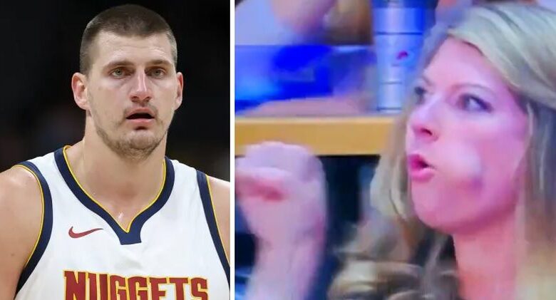 Female Nuggets Fan Performs Lewd Gesture At NBA Game