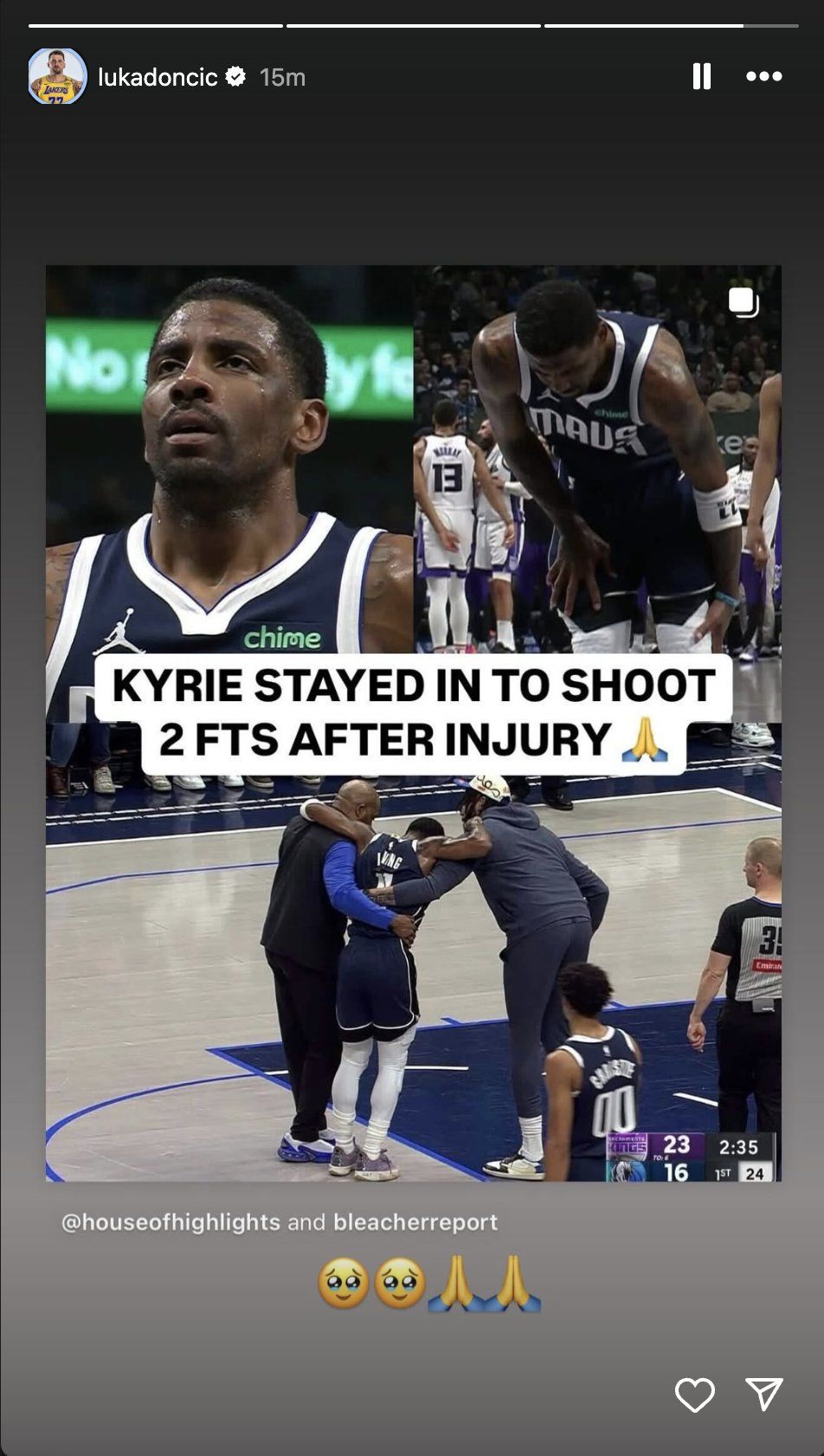 Luka Doncic Reacts To Kyrie Irving's Sad Injury 1