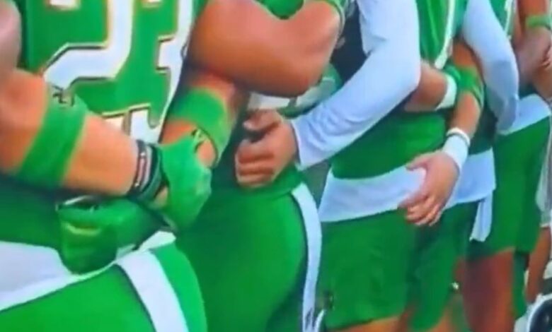 Notre Dame Football Player Secretly Gropes Teammate