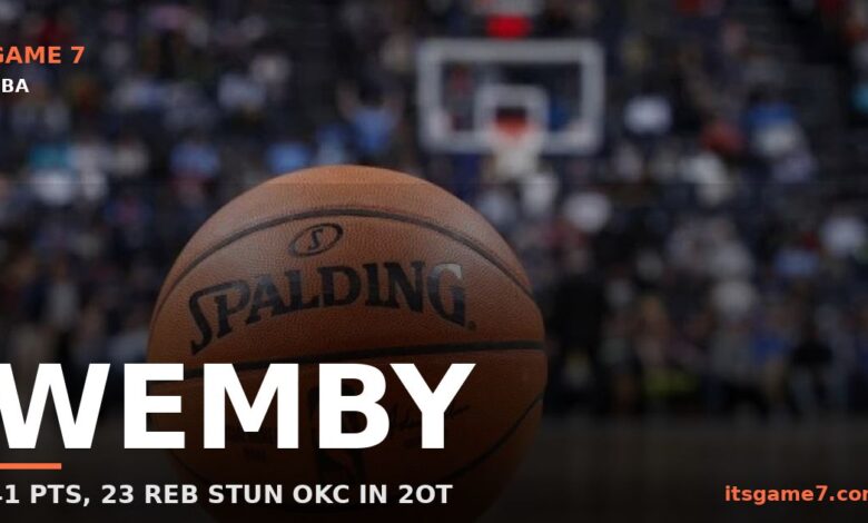 Wembanyama Drops 41 Points and 23 Rebounds as Spurs Steal Game 1 in Double Overtime