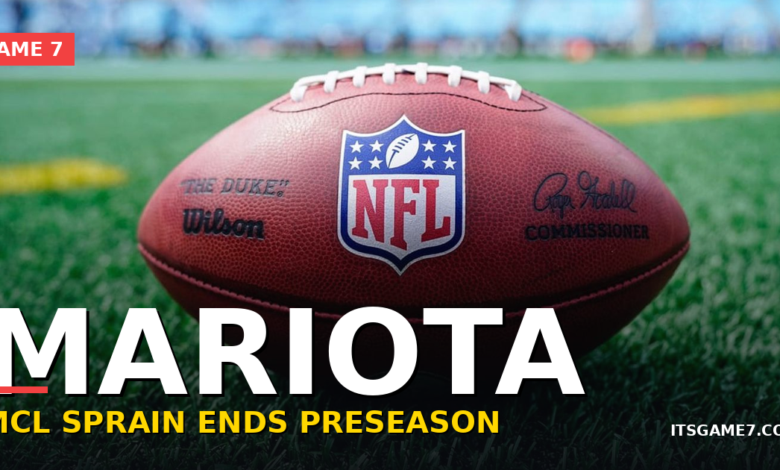 Commanders QB Marcus Mariota Sprains MCL, Will Miss Rest of Preseason 1