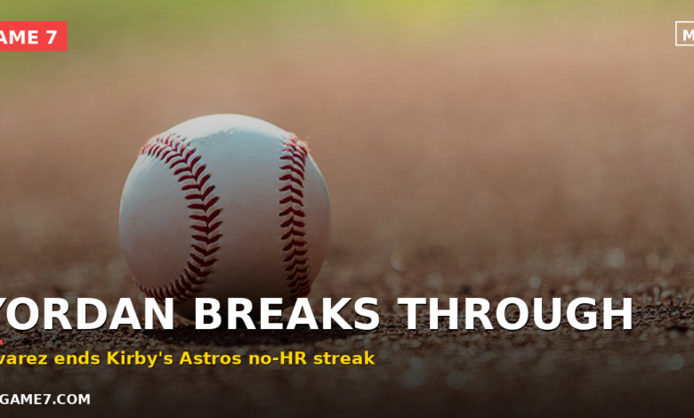 Yordan Alvarez Home Run Ends George Kirby's Wild No-HR Streak Against Astros 1