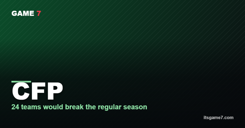 CFP 24 teams would break the regular season