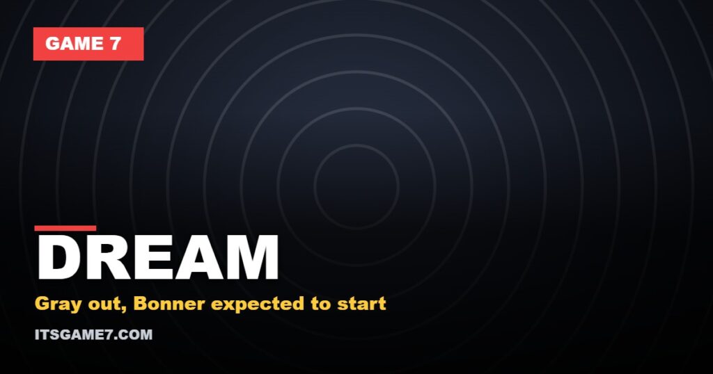 DREAM: Gray out, Bonner expected to start