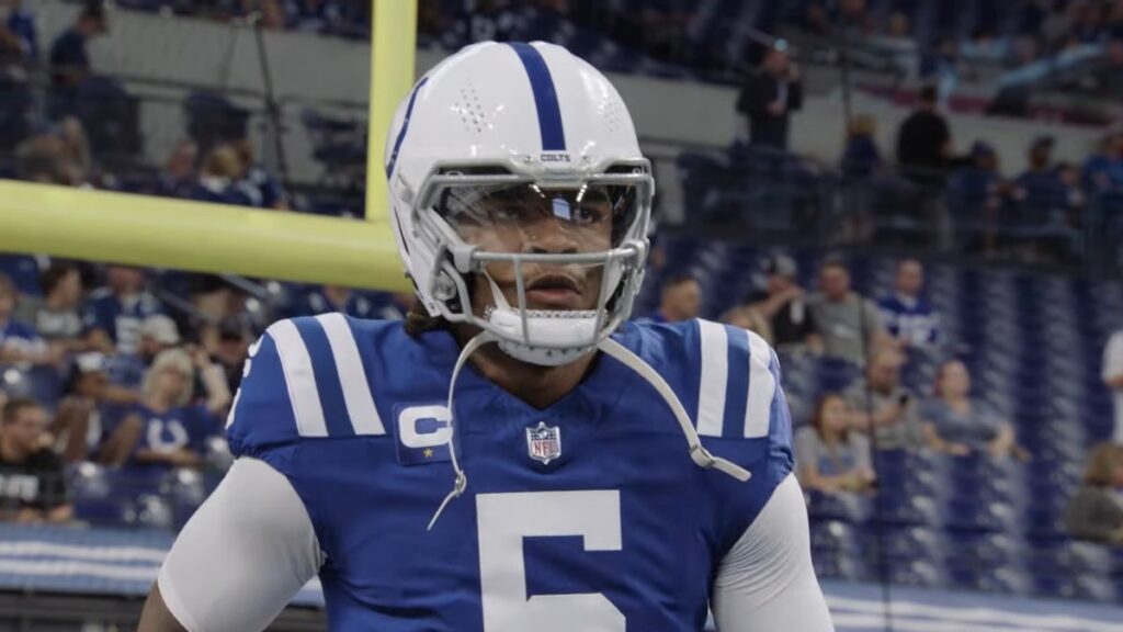 Anthony Richardson of the Indianapolis Colts on the field in a Colts uniform