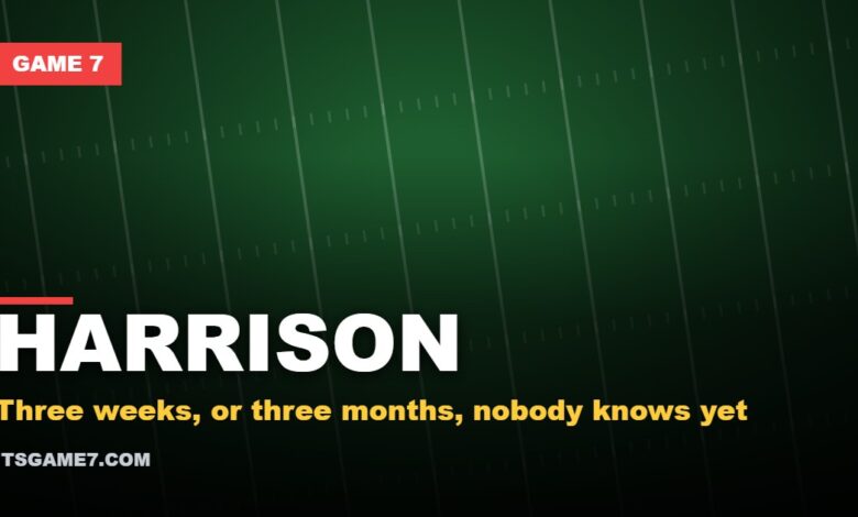 Game 7 graphic on Anton Harrison's knee surgery and the Jaguars offensive line