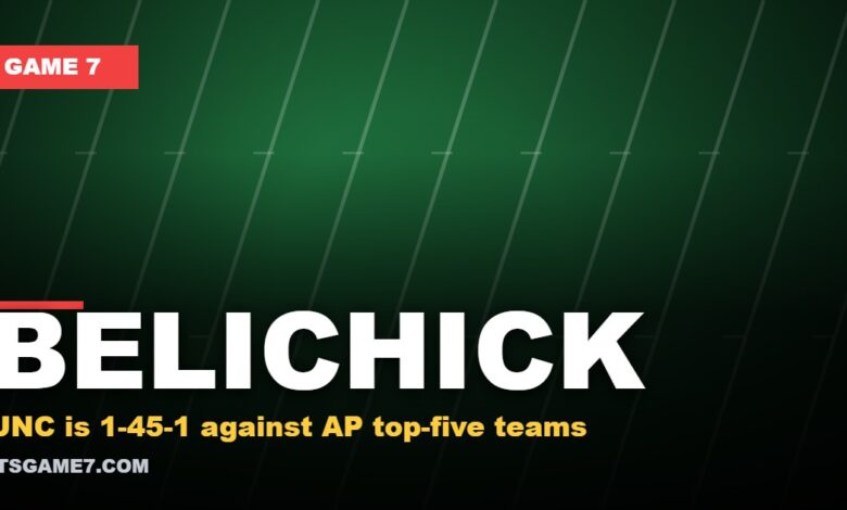 BELICHICK - UNC is 1-45-1 against AP top-five teams