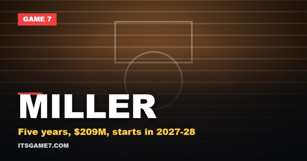 Miller graphic: Five years, $209M, starts in 2027-28