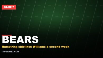 Game 7 graphic: Caleb Williams out again for the Bears against the Jets