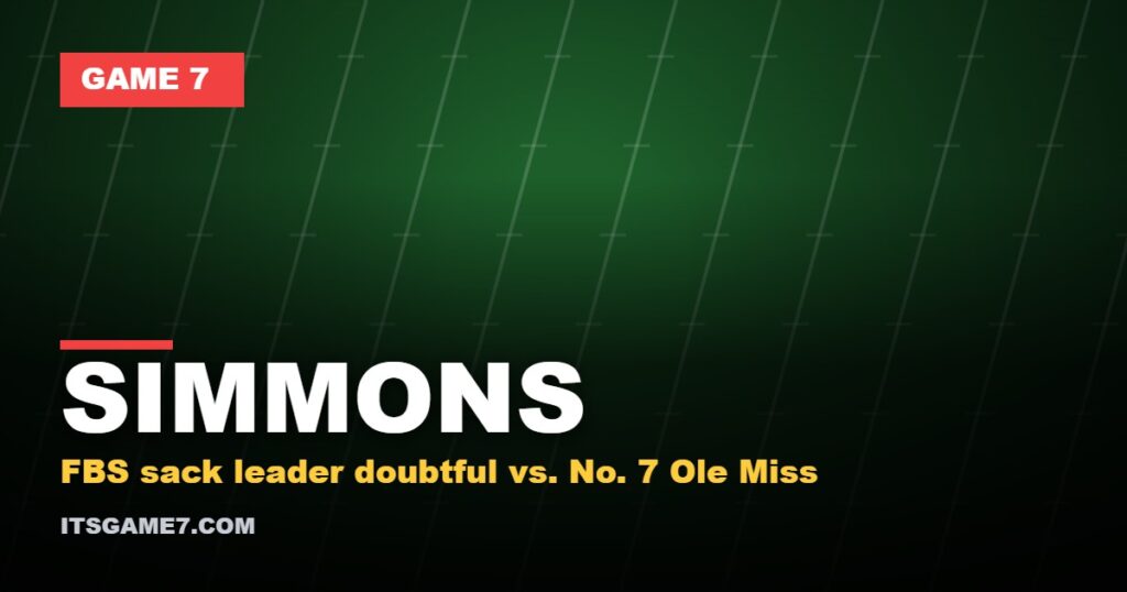 SIMMONS: FBS sack leader doubtful vs. No. 7 Ole Miss