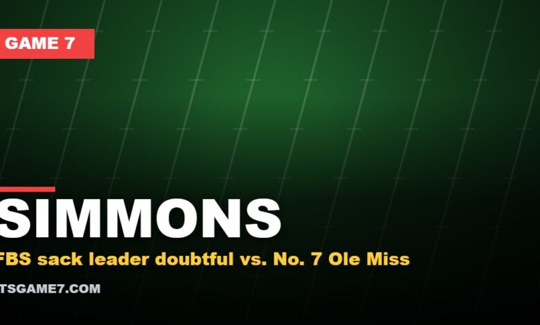 SIMMONS: FBS sack leader doubtful vs. No. 7 Ole Miss