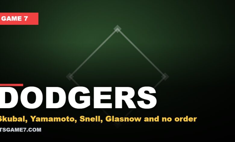 DODGERS - Skubal, Yamamoto, Snell, Glasnow and no order