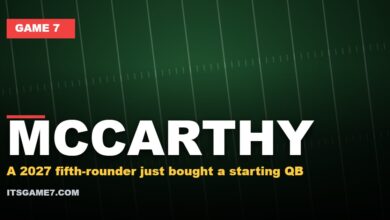 Mccarthy graphic: A 2027 fifth-rounder just bought a starting QB