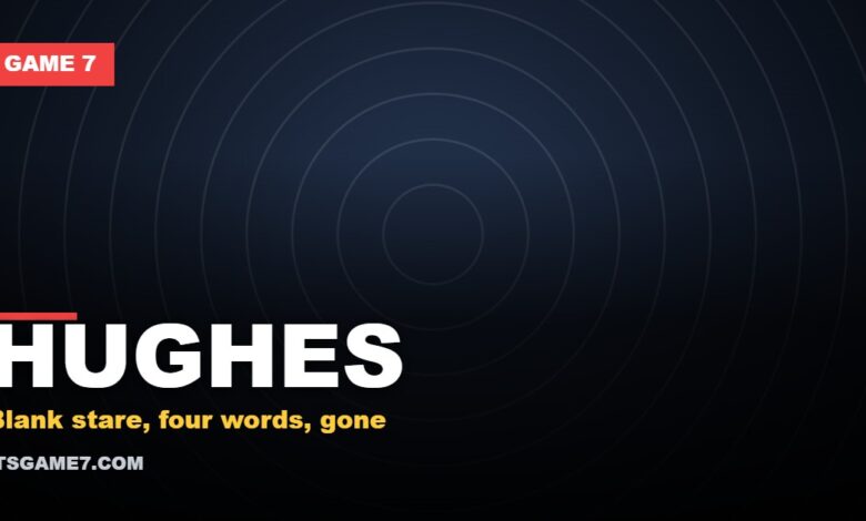Game 7 graphic: Jack Hughes calls an ESPN joke weird and leaves the interview