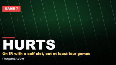 HURTS: On IR with a calf clot, out at least four games