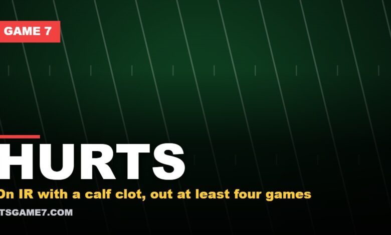 HURTS: On IR with a calf clot, out at least four games
