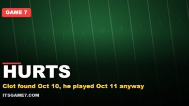 HURTS. Clot found Oct 10, he played Oct 11 anyway