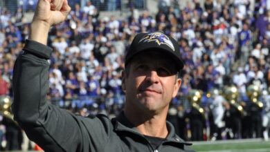 John Harbaugh pictured during his tenure as head coach of the Baltimore Ravens