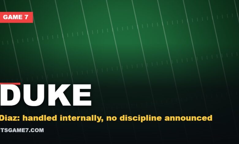 Duke graphic: Diaz: handled internally, no discipline announced