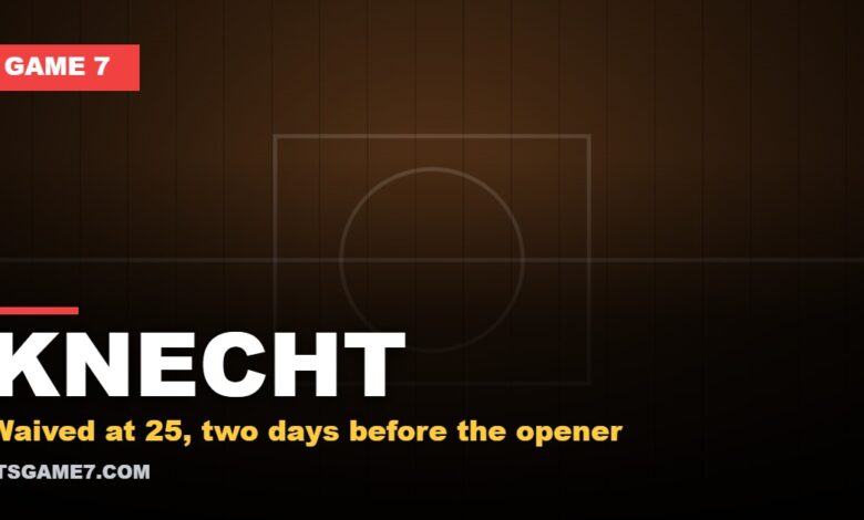 KNECHT: Waived at 25, two days before the opener (Game 7)