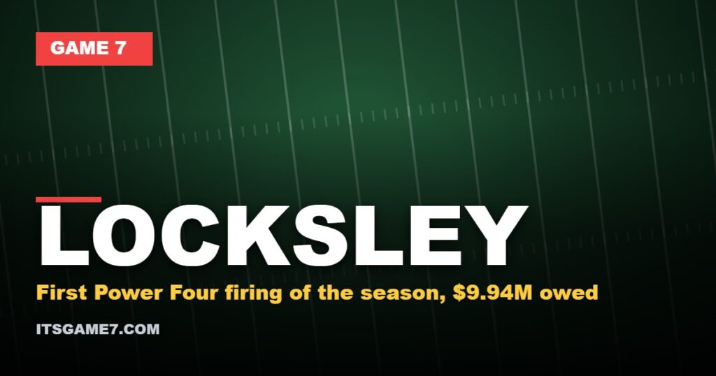 Locksley graphic: First Power Four firing of the season, $9.94M owed